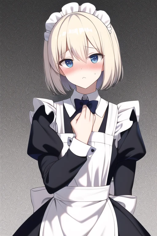 [NovelAI] short hair anime style Masterpiece embarrassed maid apron [Illustration]